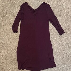 Vanity Deep Burgundy Long Sleeve Dress